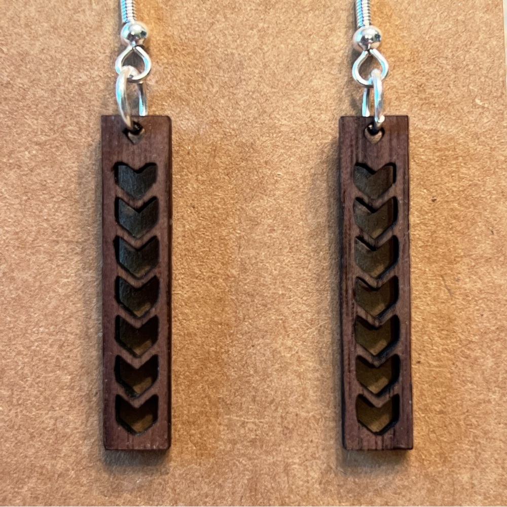 Walnut Column Chevron Earrings